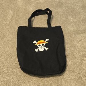 Anime Black Skull and Crossbones Tote Bag